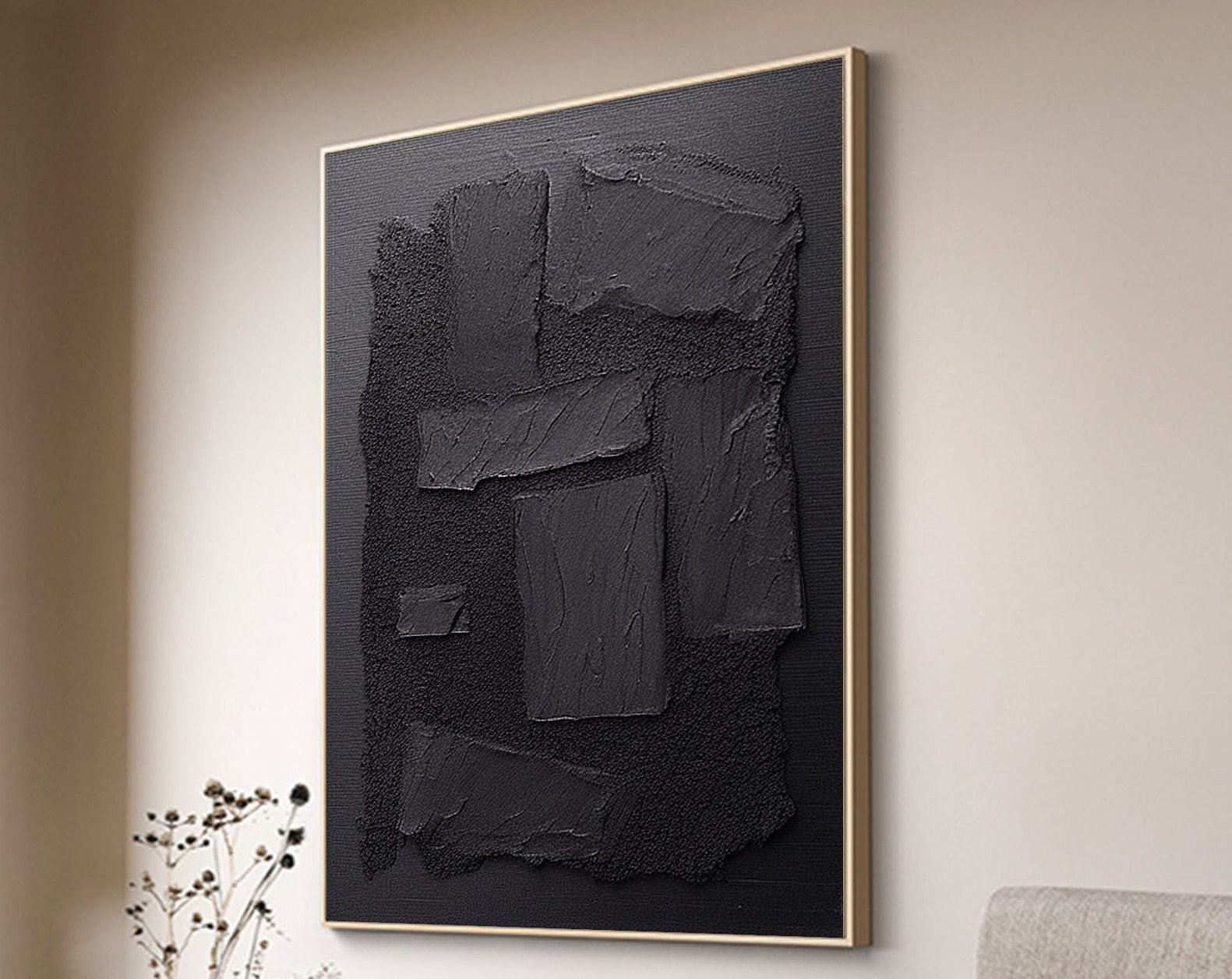 Black & White Abstract Painting #CXA 005