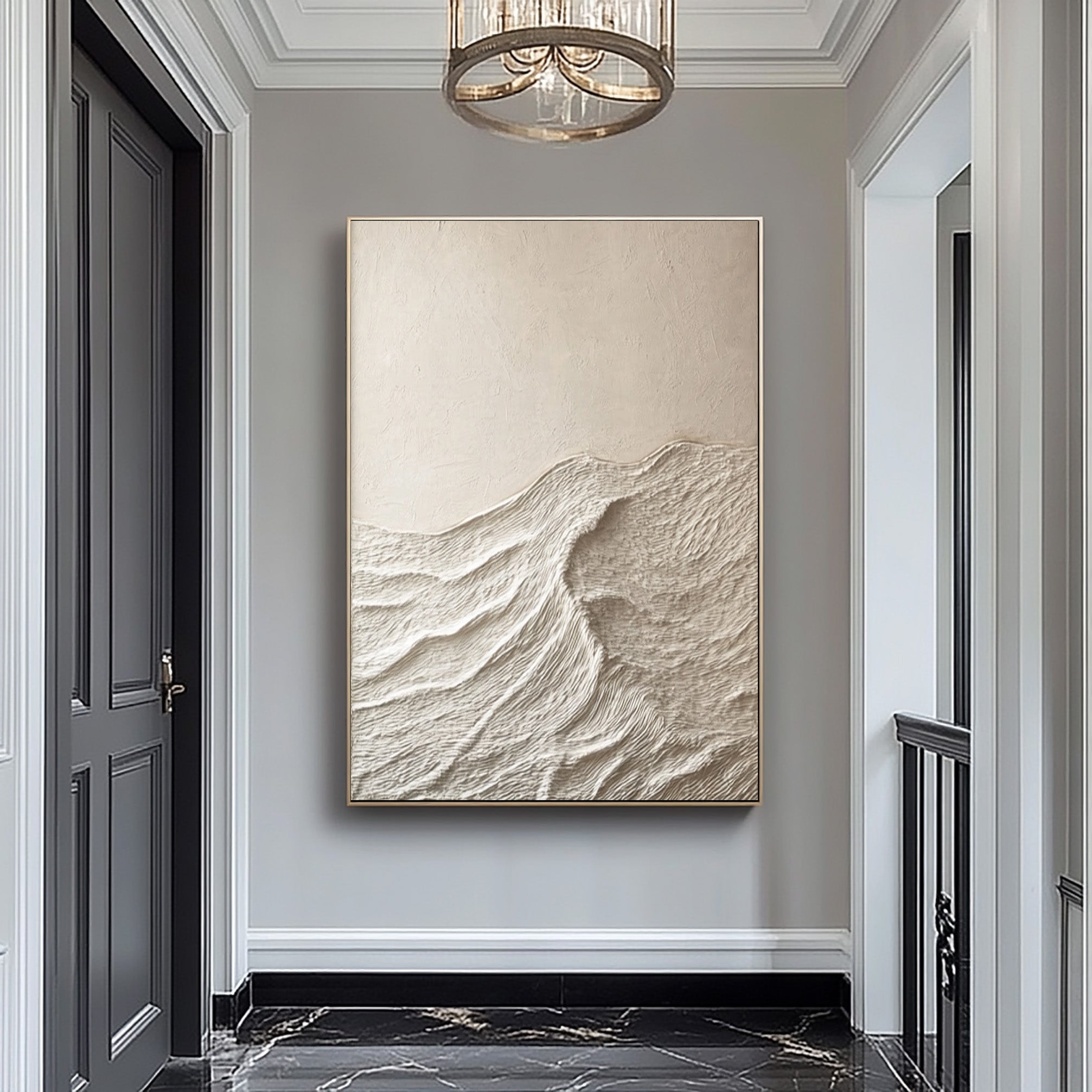 Minimalist White Mountain Art For Home Decor #BBM 040