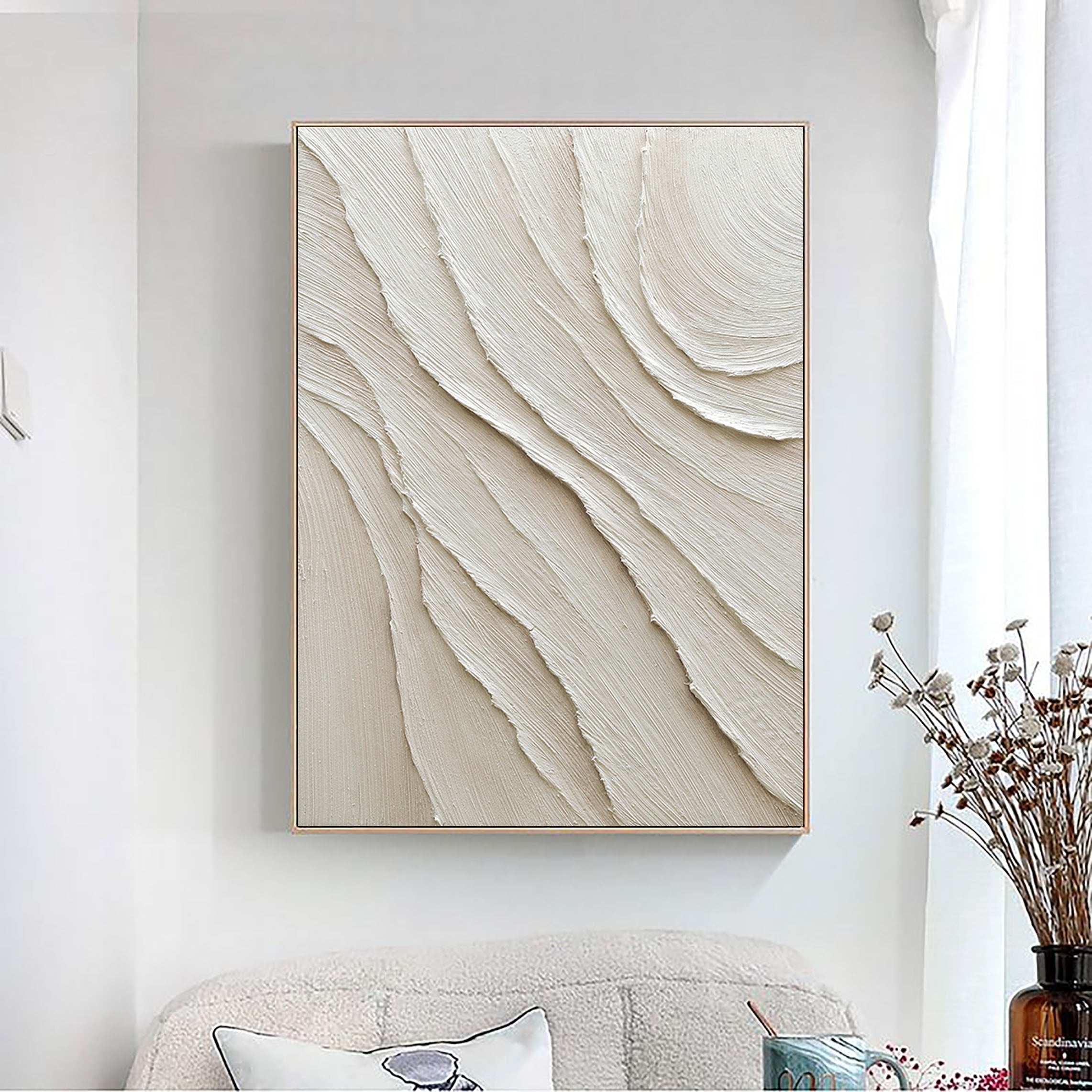 White Minimalist Abstract Painting #AVG 002